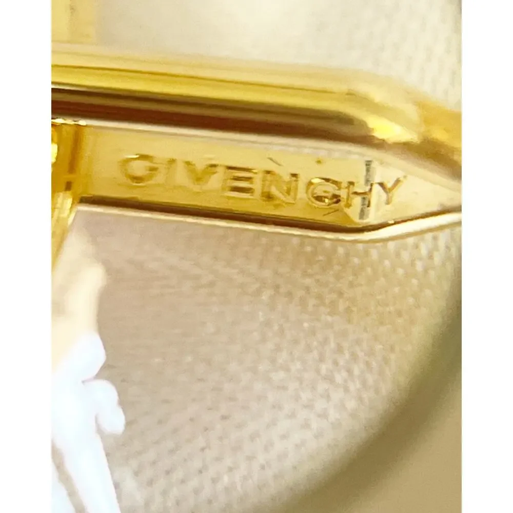 GIVENCHY Cufflinks Bijou Gold Tone Vintage Greek Design Geometric Rectangular